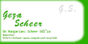 geza scheer business card
